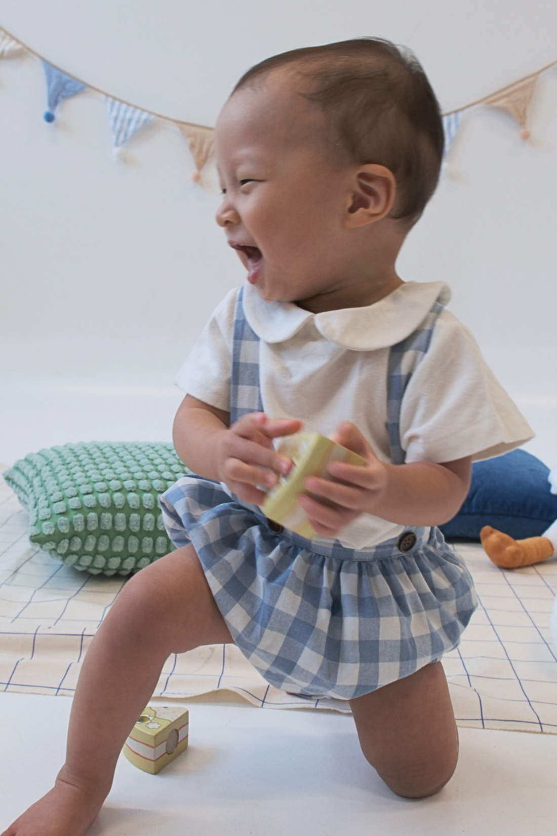 Blue Check Charlie Overalls