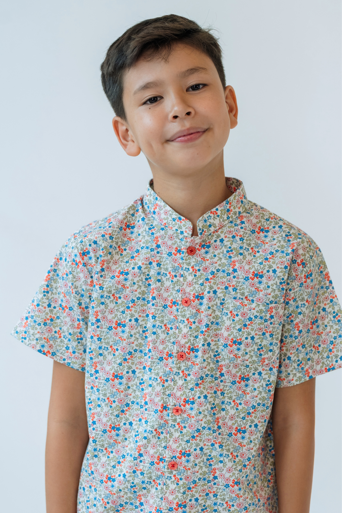 Red Clover Mandarin Shirt