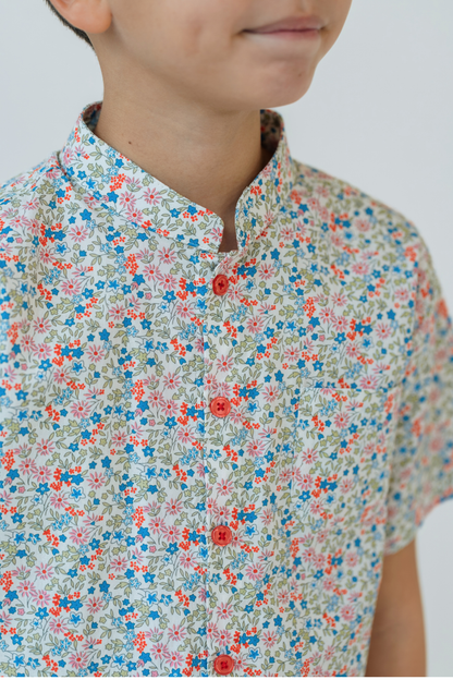 Red Clover Mandarin Shirt