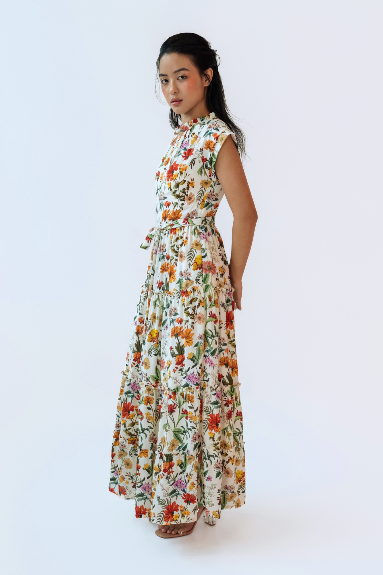 Ochre Glow Tiered Maxi Dress