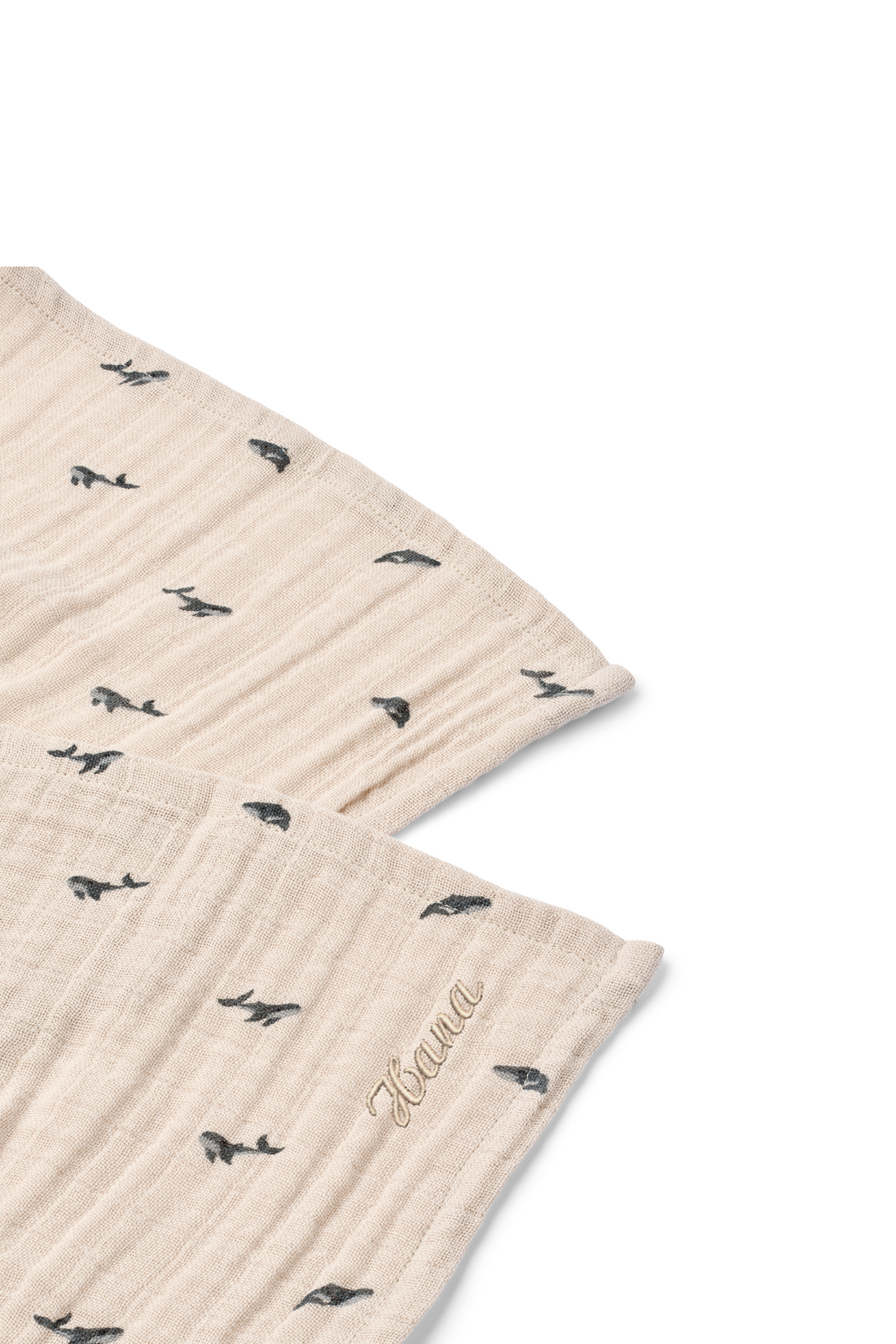 Personalisable Liewood Mini Whale/ Sandy Lewis Muslin Cloth 2-pack
