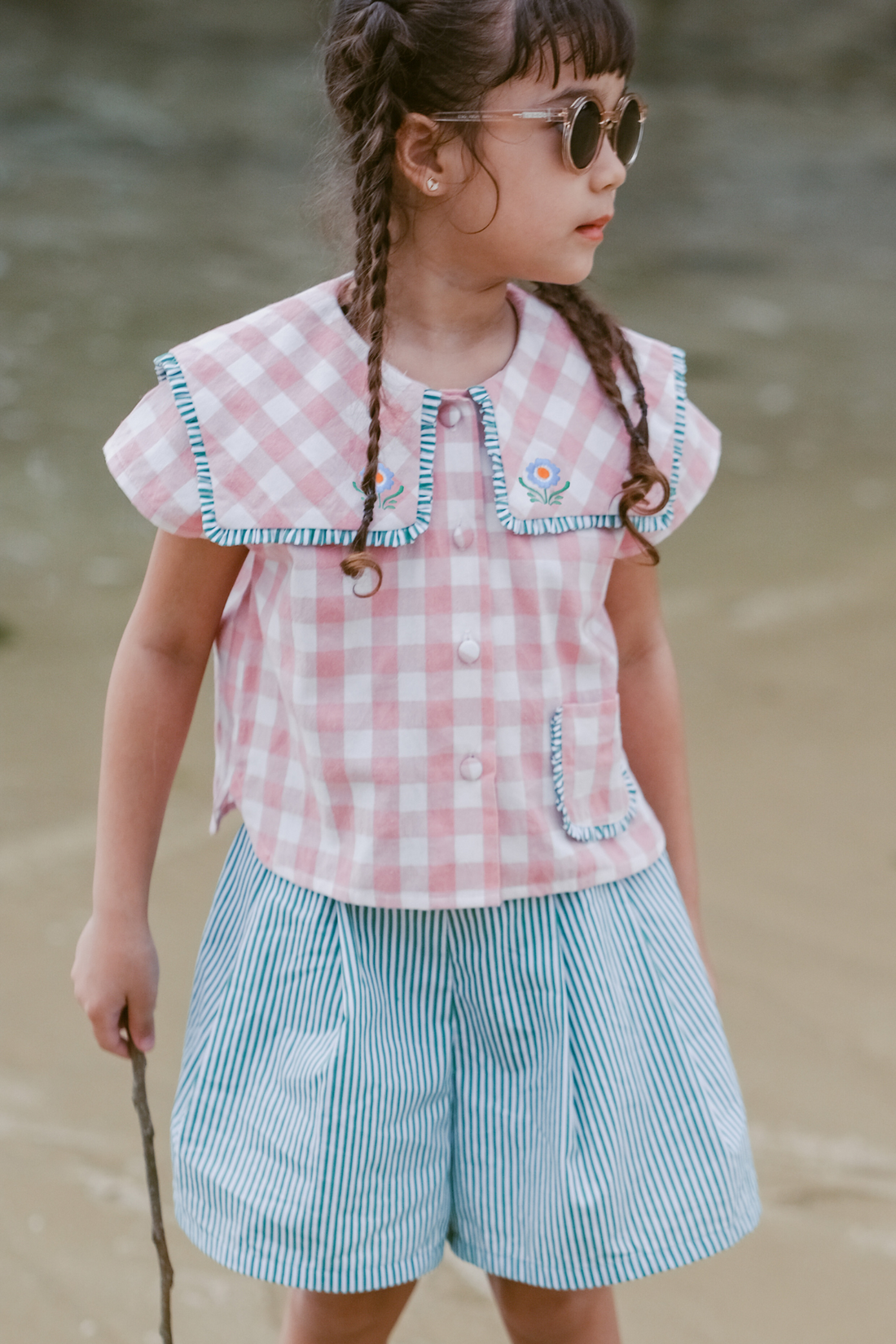 Pink Check Phoebe Two Piece Set