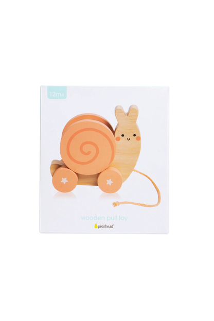 Pearhead Snail Wooden Pull Toy