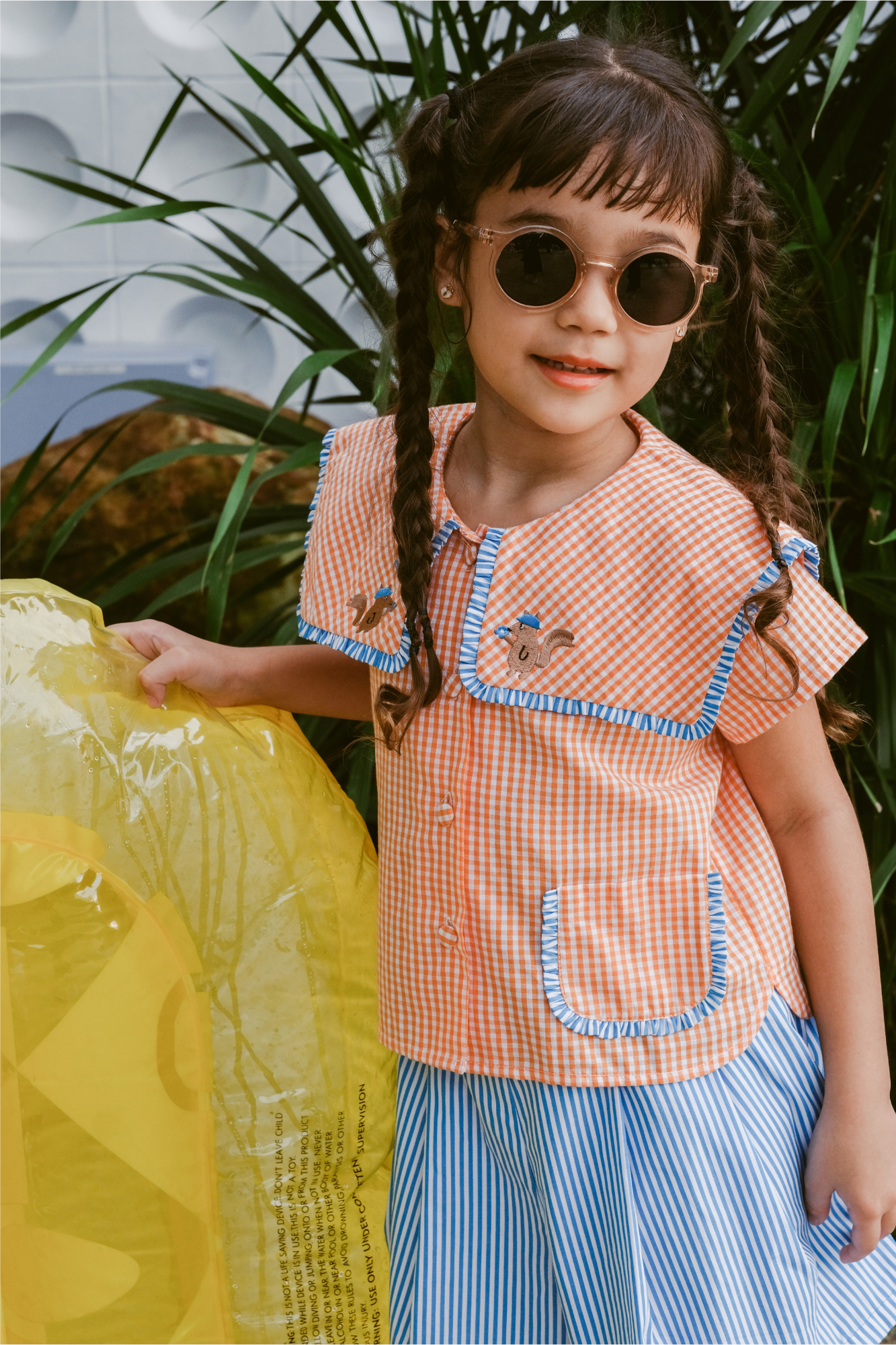 Orange Plaid Phoebe Two Piece Set