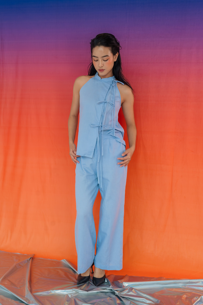 Tourmaline Halter Top &amp; Flared Pants Set