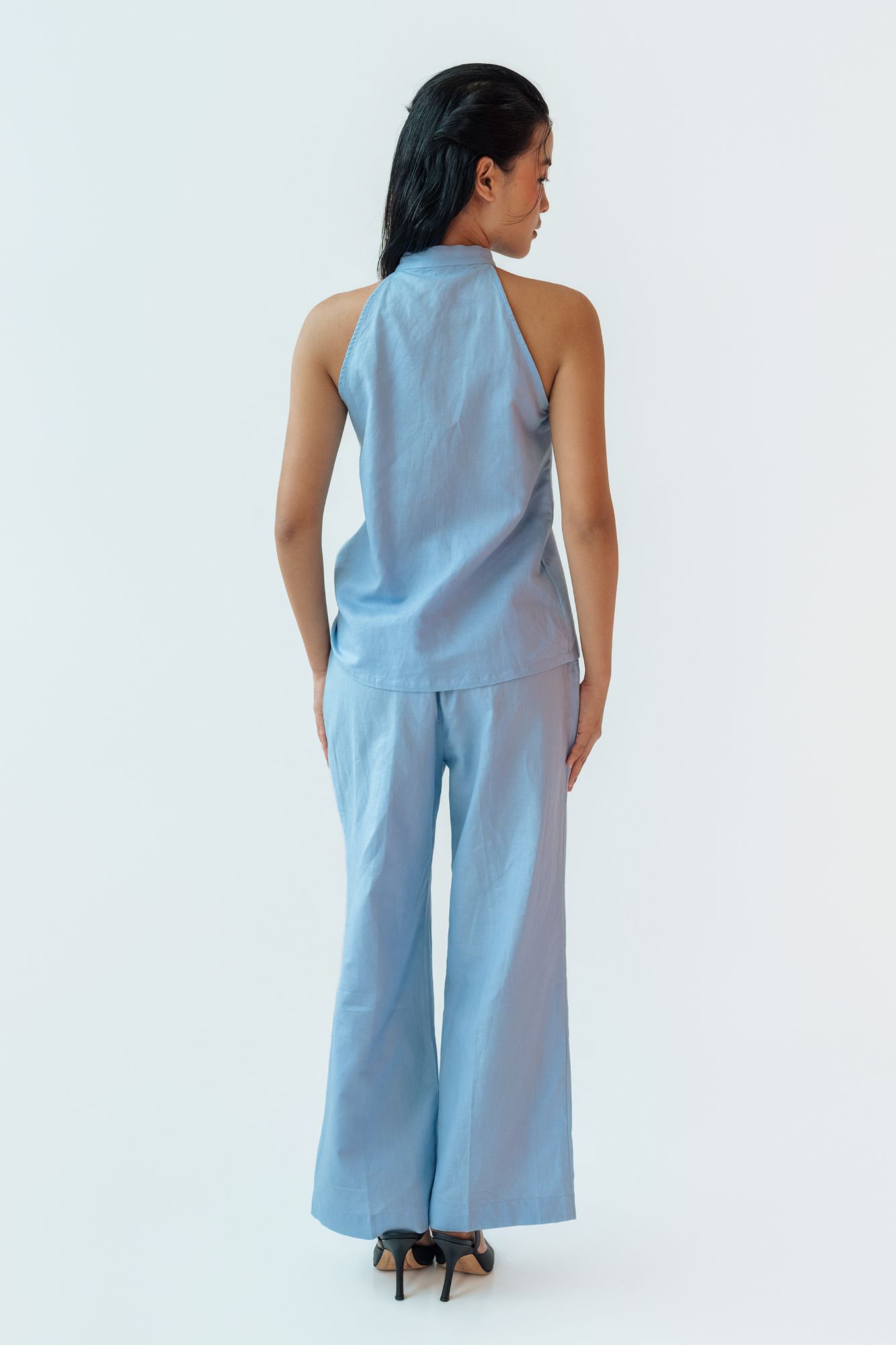 Tourmaline Halter Top &amp; Flared Pants Set