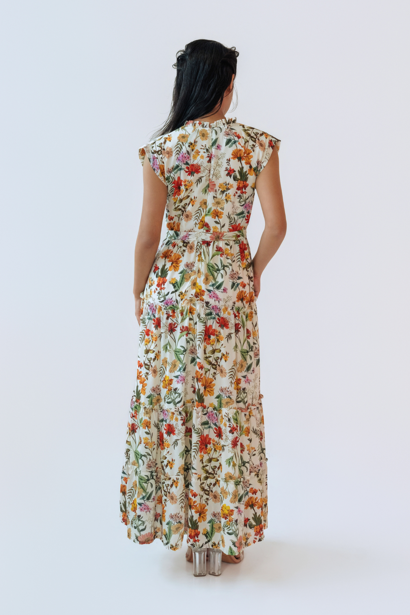 Ochre Glow Tiered Maxi Dress