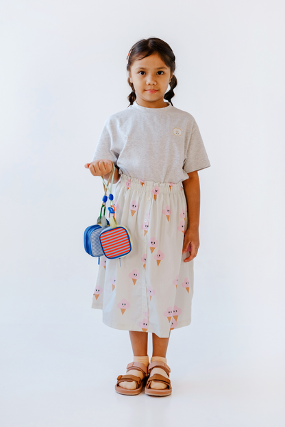 Personalisable Coral Stripe Block Pouch