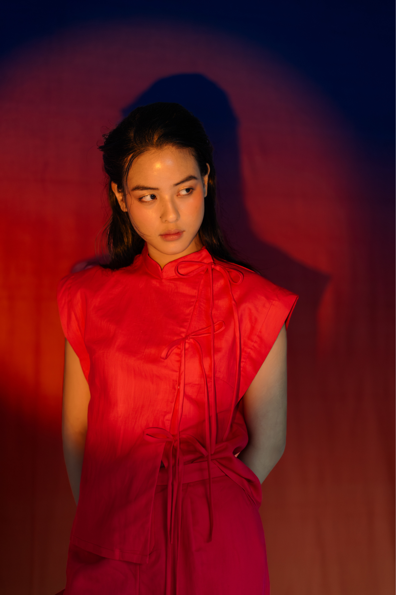 Red Garnet Relaxed Top &amp; Flared Pants Set