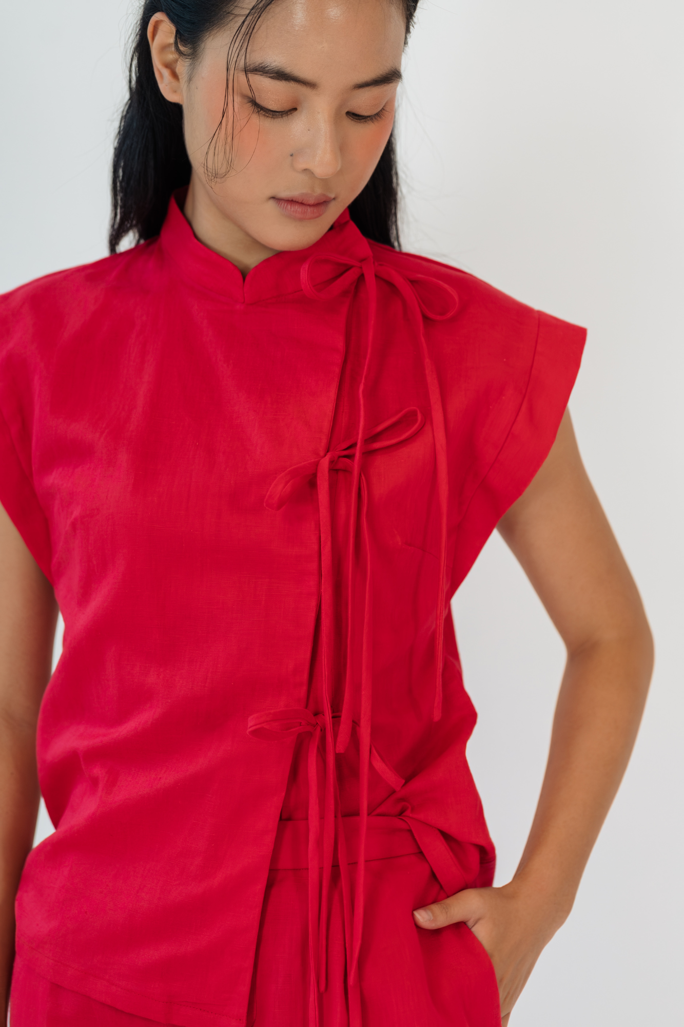 Red Garnet Relaxed Top &amp; Flared Pants Set