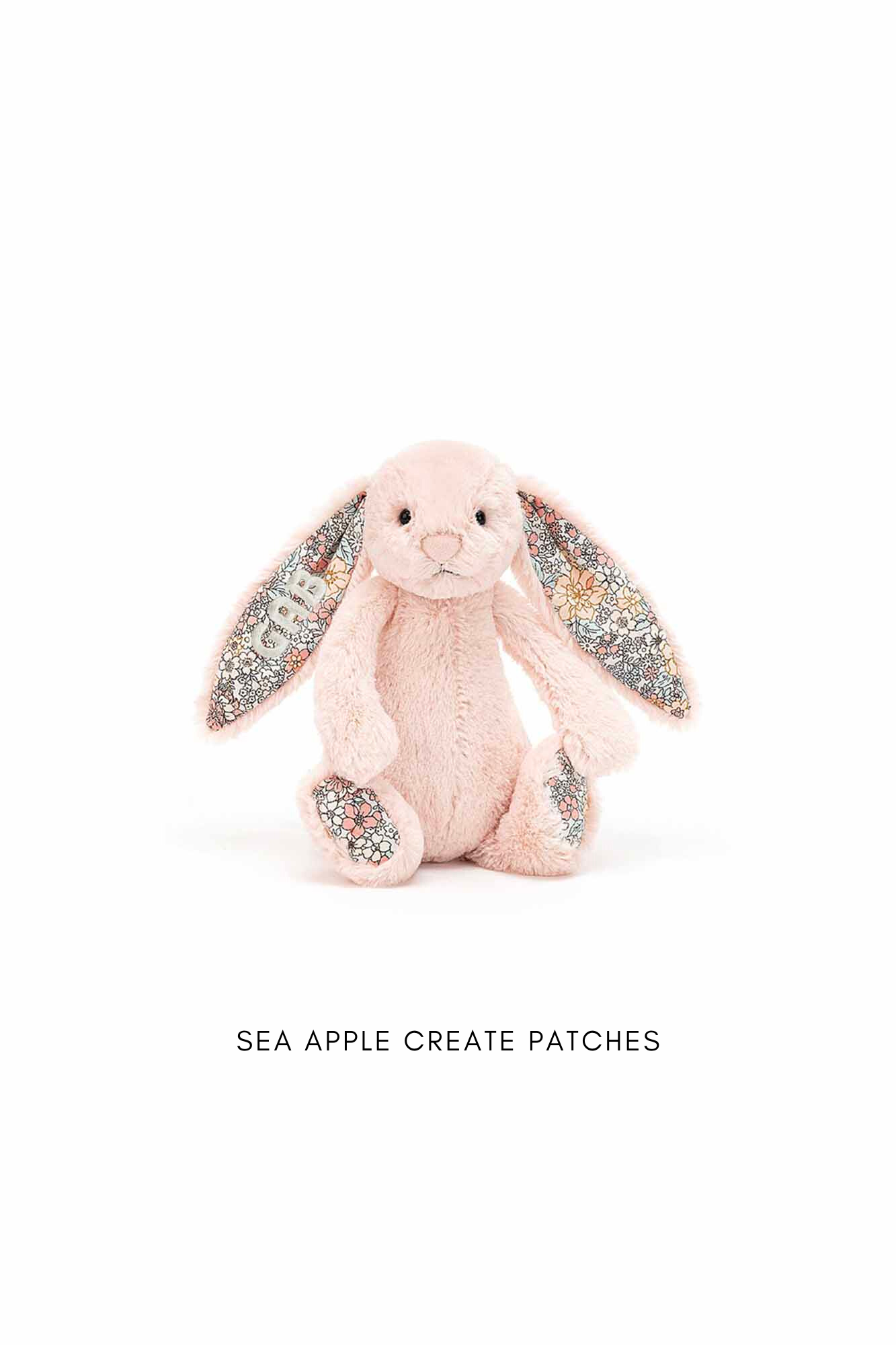 Personalisable Jellycat Blossom Bunny Blush Small Sea Apple