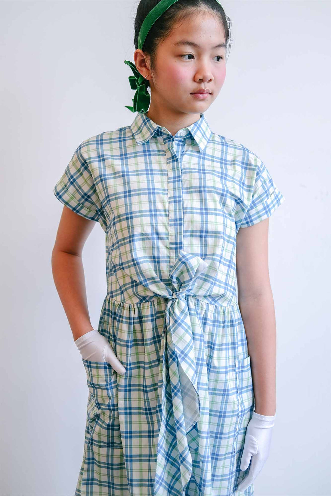 Kueh Salat Check Dahlia Tweens Shirt Dress