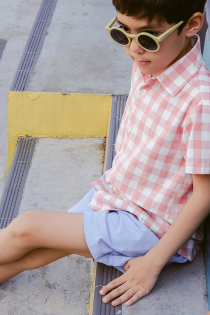 Pink Check Collared Shirt