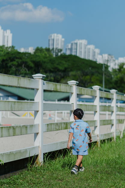 Horse Blue Collared Shirt