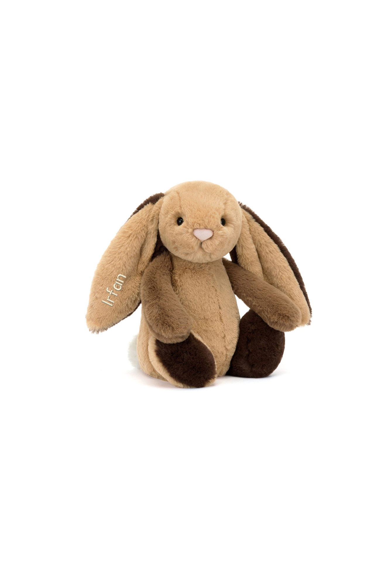 Personalisable Jellycat Bashful Bunny Patchwork Brown