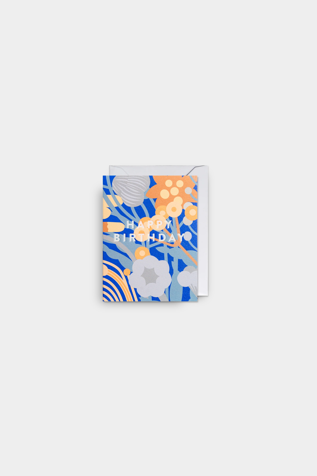 Happy Birthday Blue Botanicals Mini Card