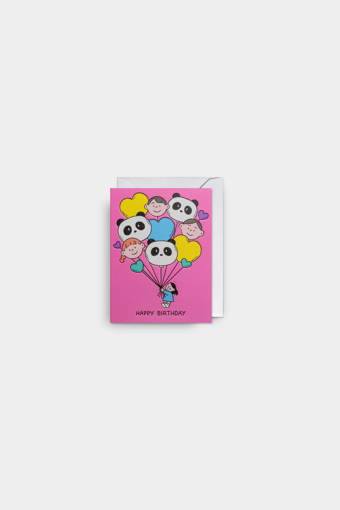 Happy Birthday Panda Balloons Mini Card