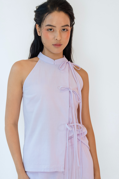 Lavender Halter Top &amp; Flared Pants Set