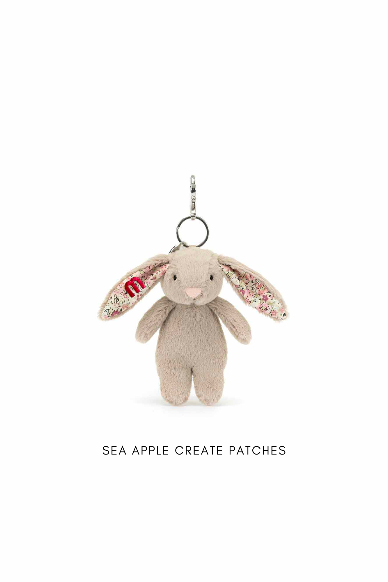 Personalisable Jellycat Blossom Bunny Bag Charm Beige