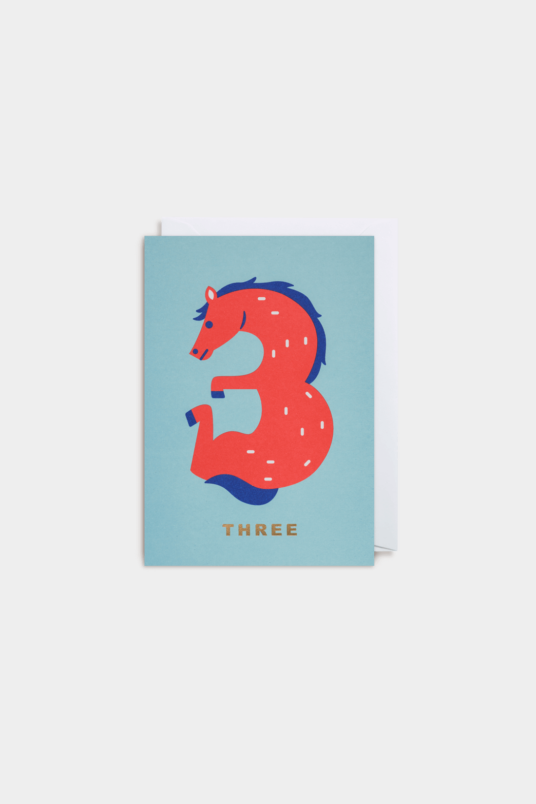 Number Three Horse Greeting Card
