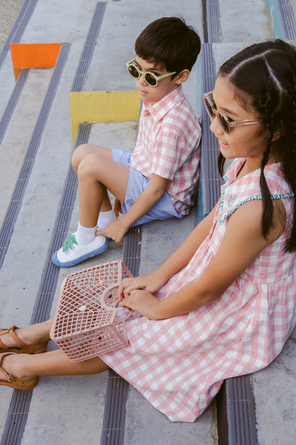 Pink Check Collared Shirt