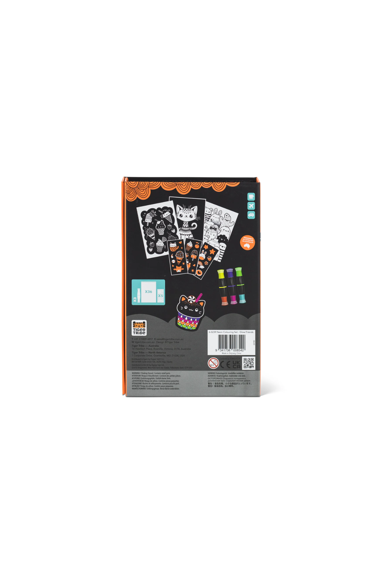 TIGER TRIBE NEON COLOURING SET - GLOWFRIEND