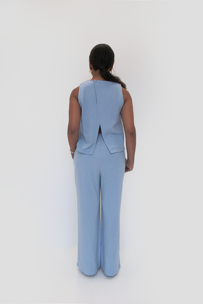 Cornflower Blue Boxy Tank &amp; Relaxed Pants Set