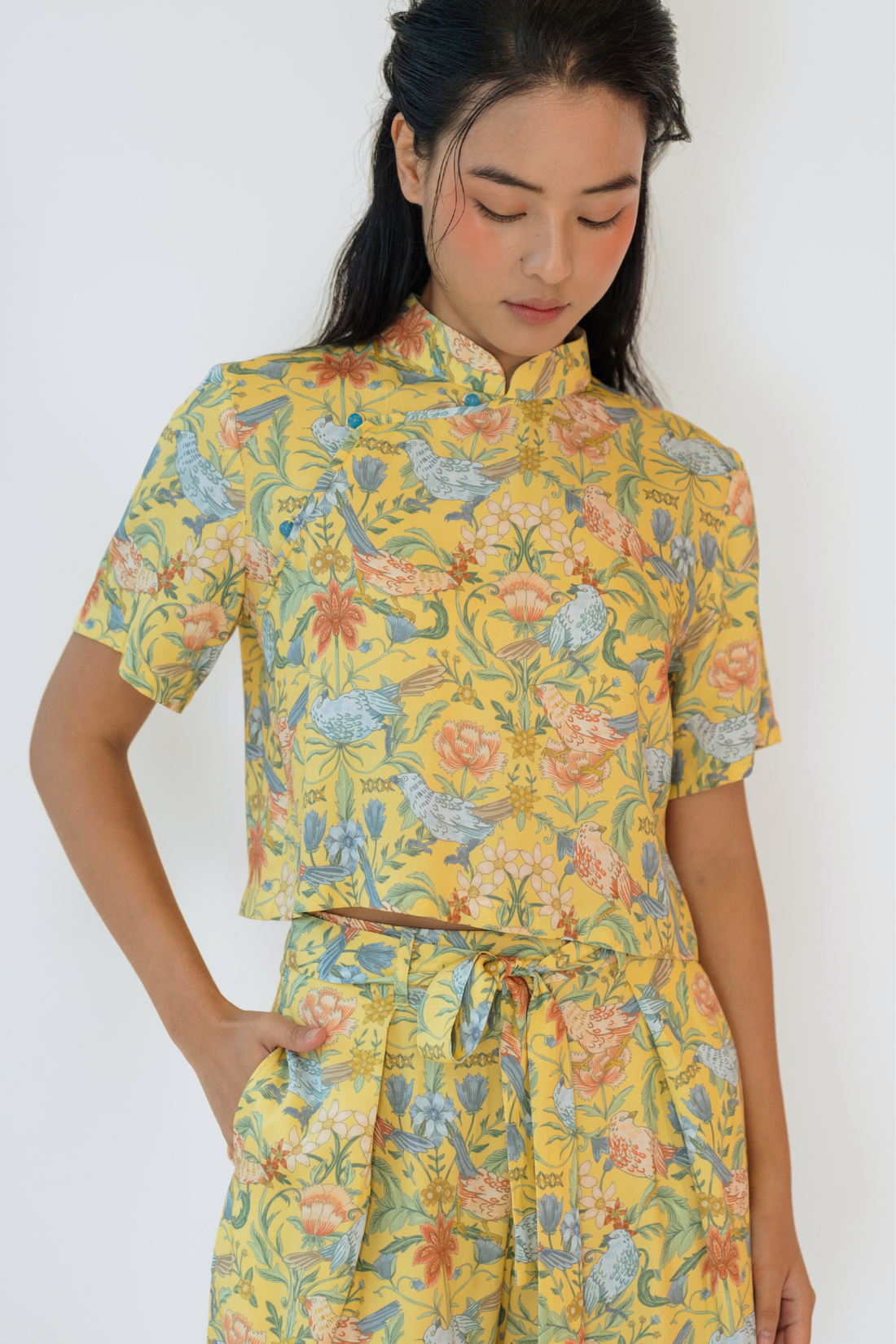 Canary Song Cheongsam Top