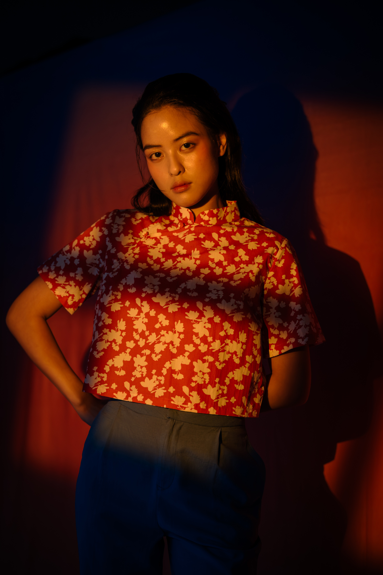 Ruby Bloom Cheongsam Top