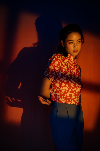 Ruby Bloom Cheongsam Top