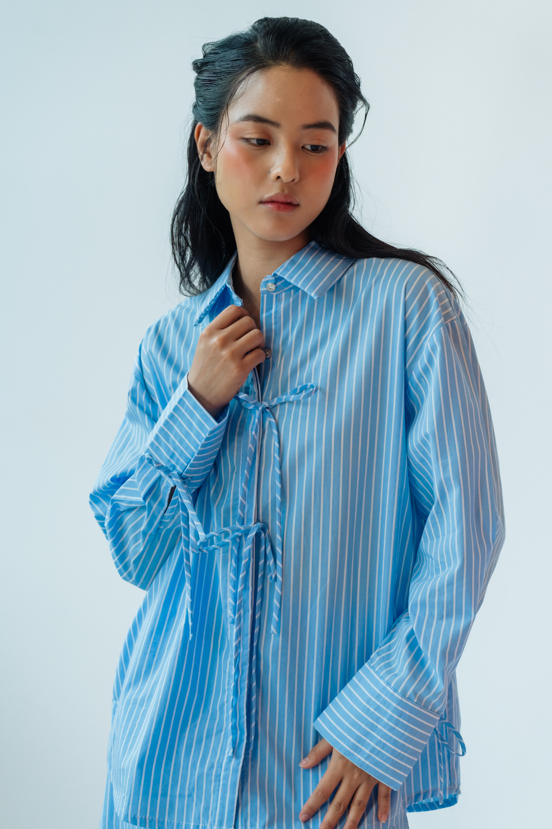 Indigo Stripe Oversized Shirt