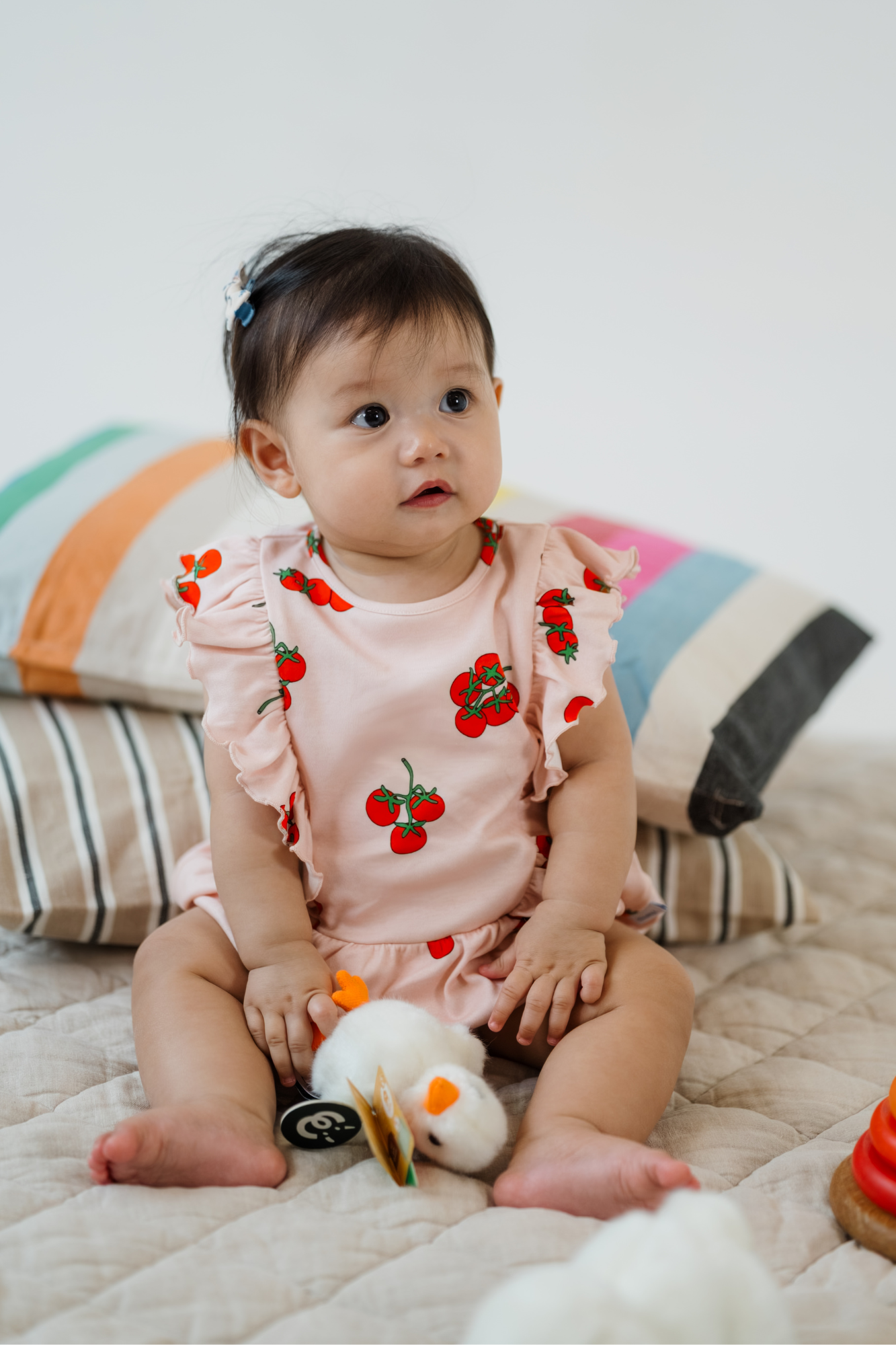 Tomato Ruffled Bloomers Playsuit