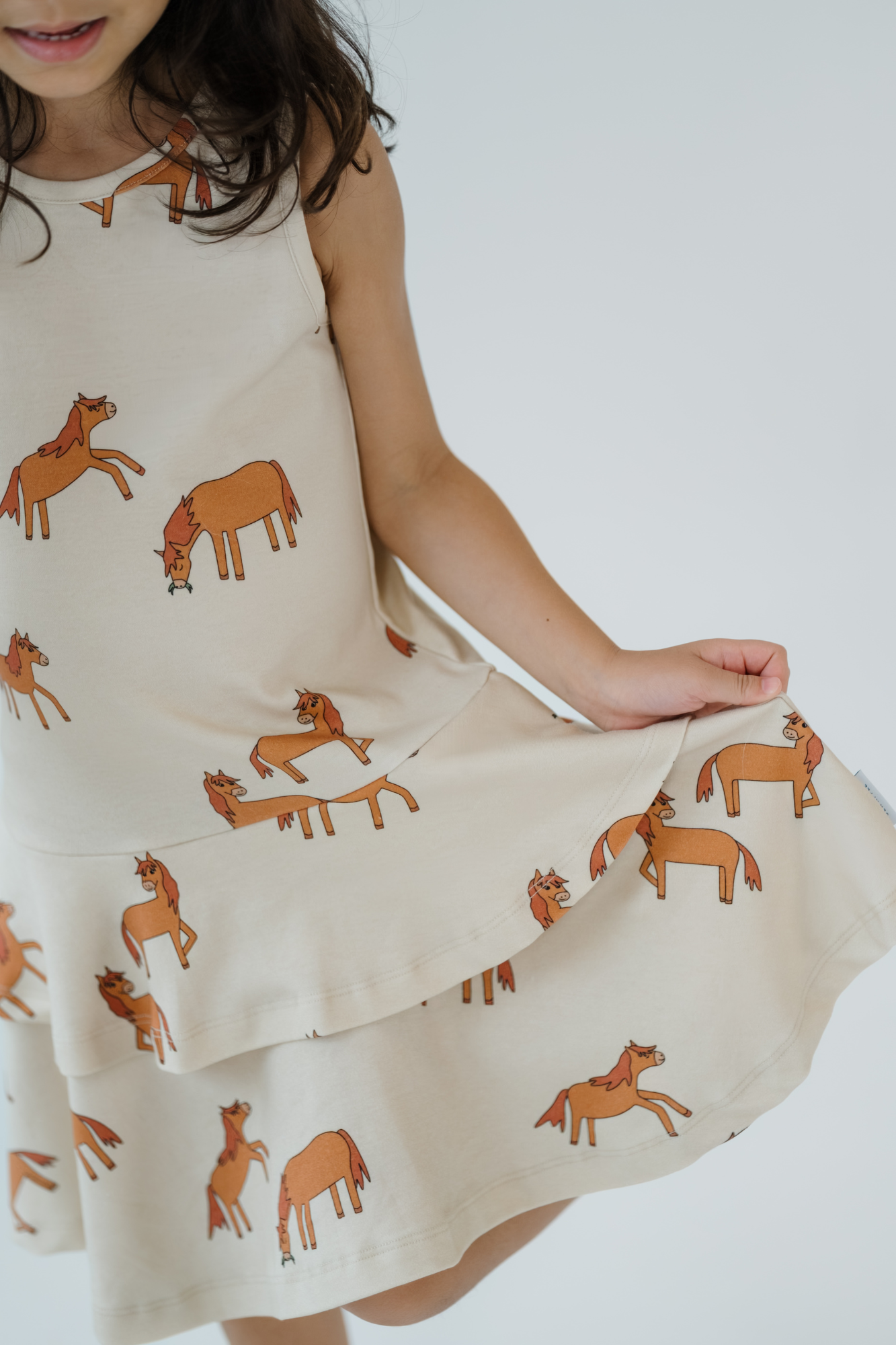 Horse Run Two Tiered Sleeveless Dress