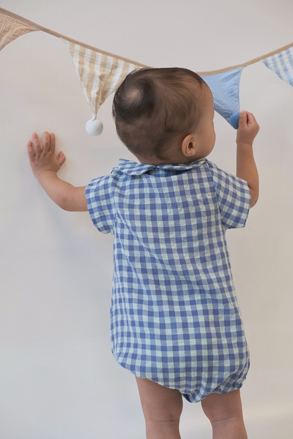Blue Plaid Peter Pan Romper