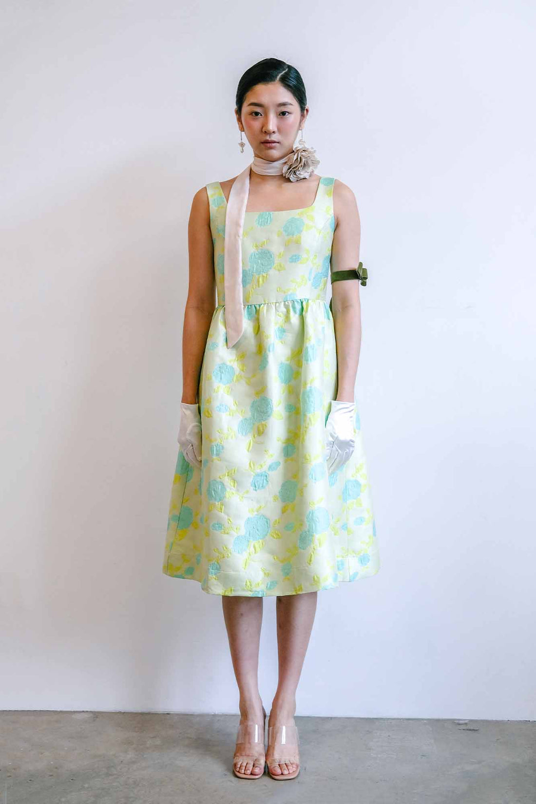 Sunrise Fluor Jacquard Scoop Back Dress