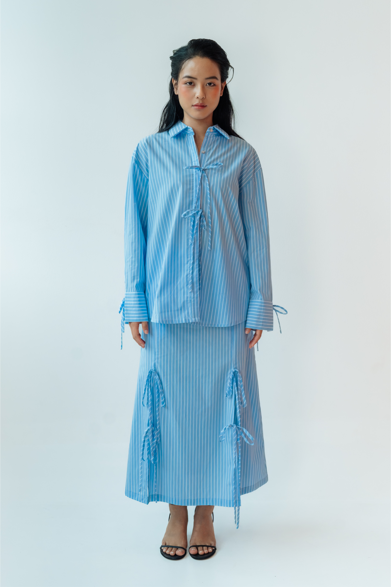 Indigo Stripe Oversized Shirt