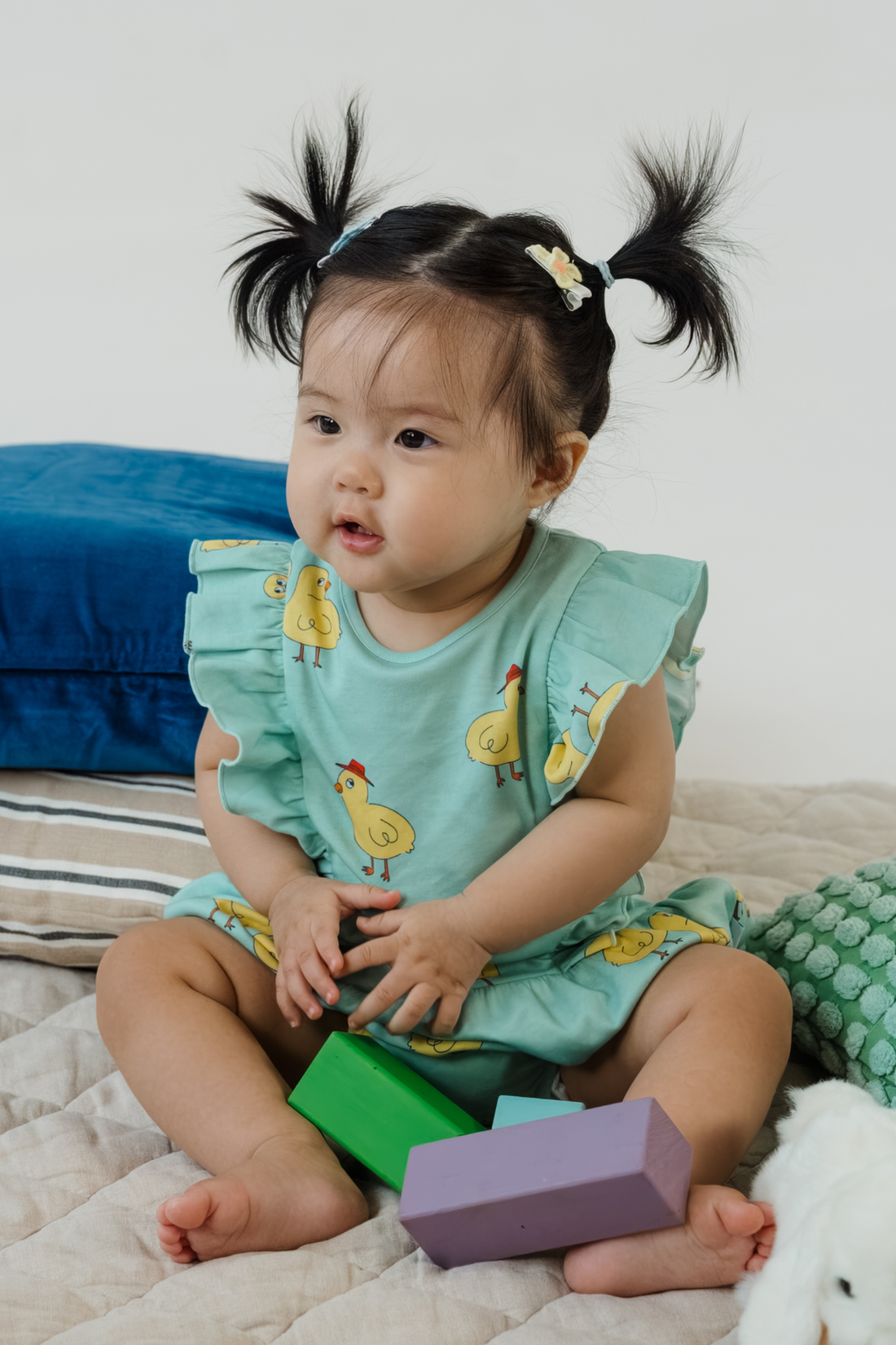 Chicks Mint Ruffled Bloomers Playsuit