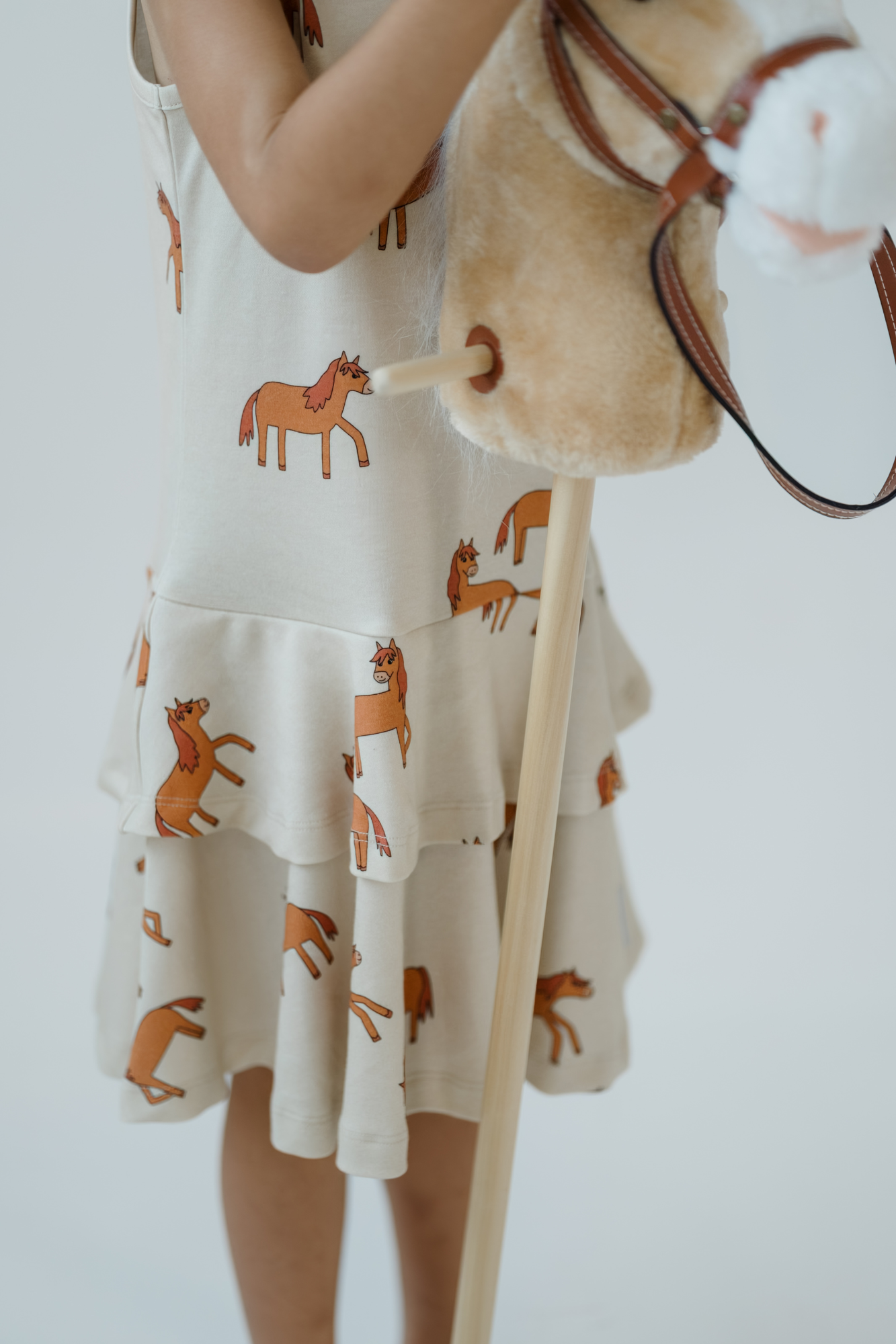 Horse Run Two Tiered Sleeveless Dress