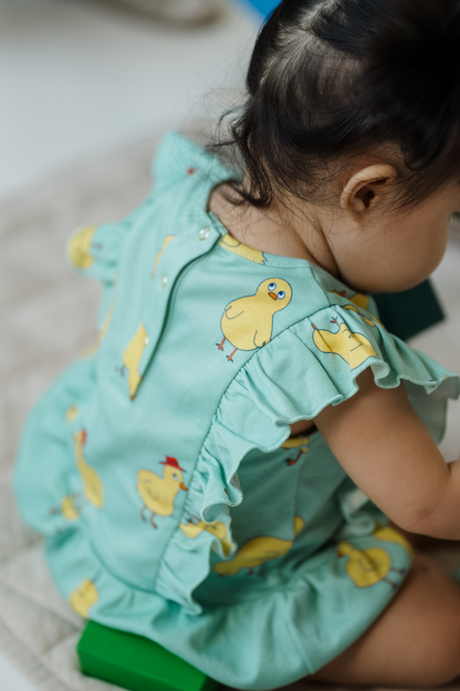 Chicks Mint Ruffled Bloomers Playsuit