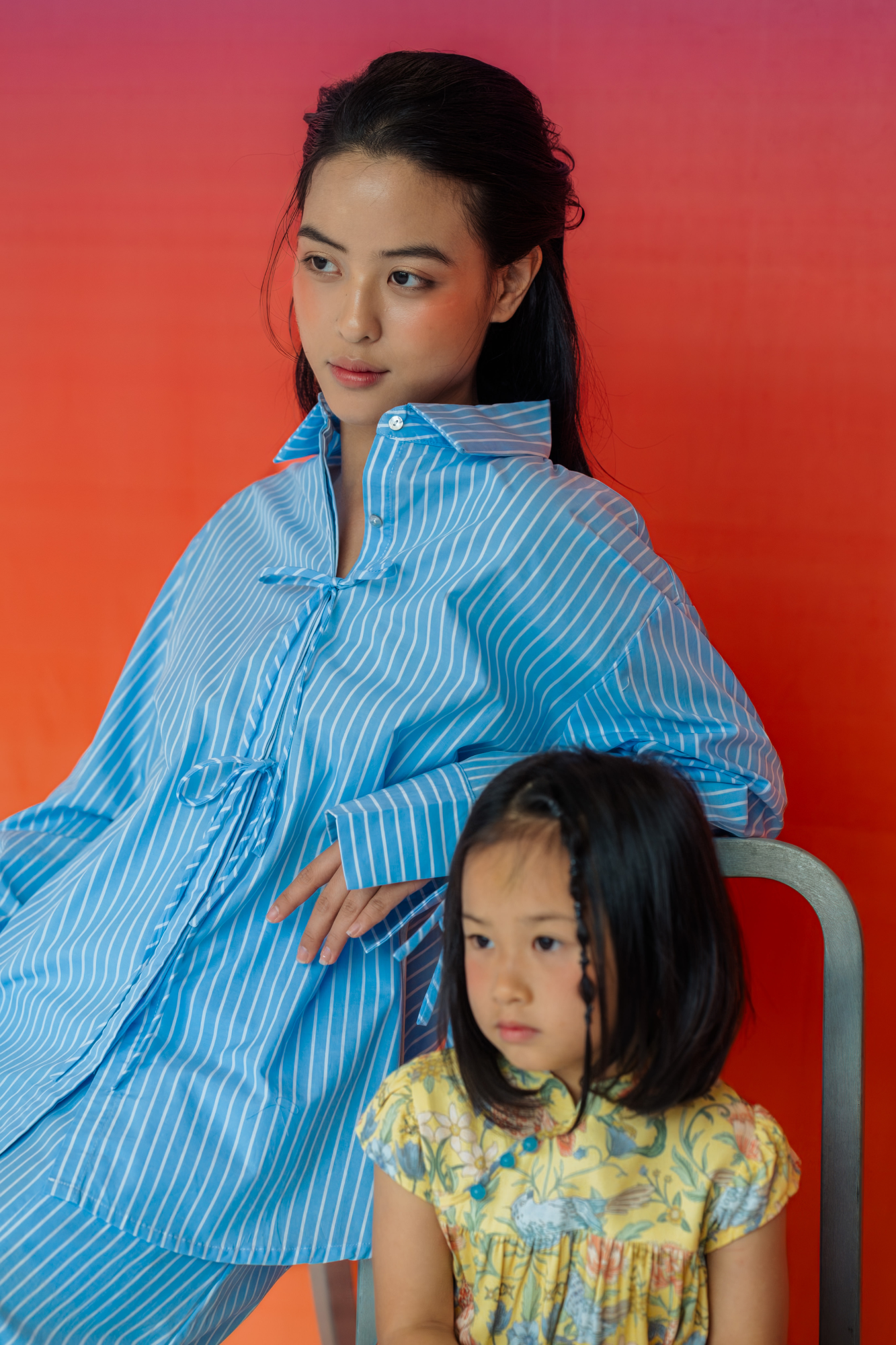 Indigo Stripe Oversized Shirt