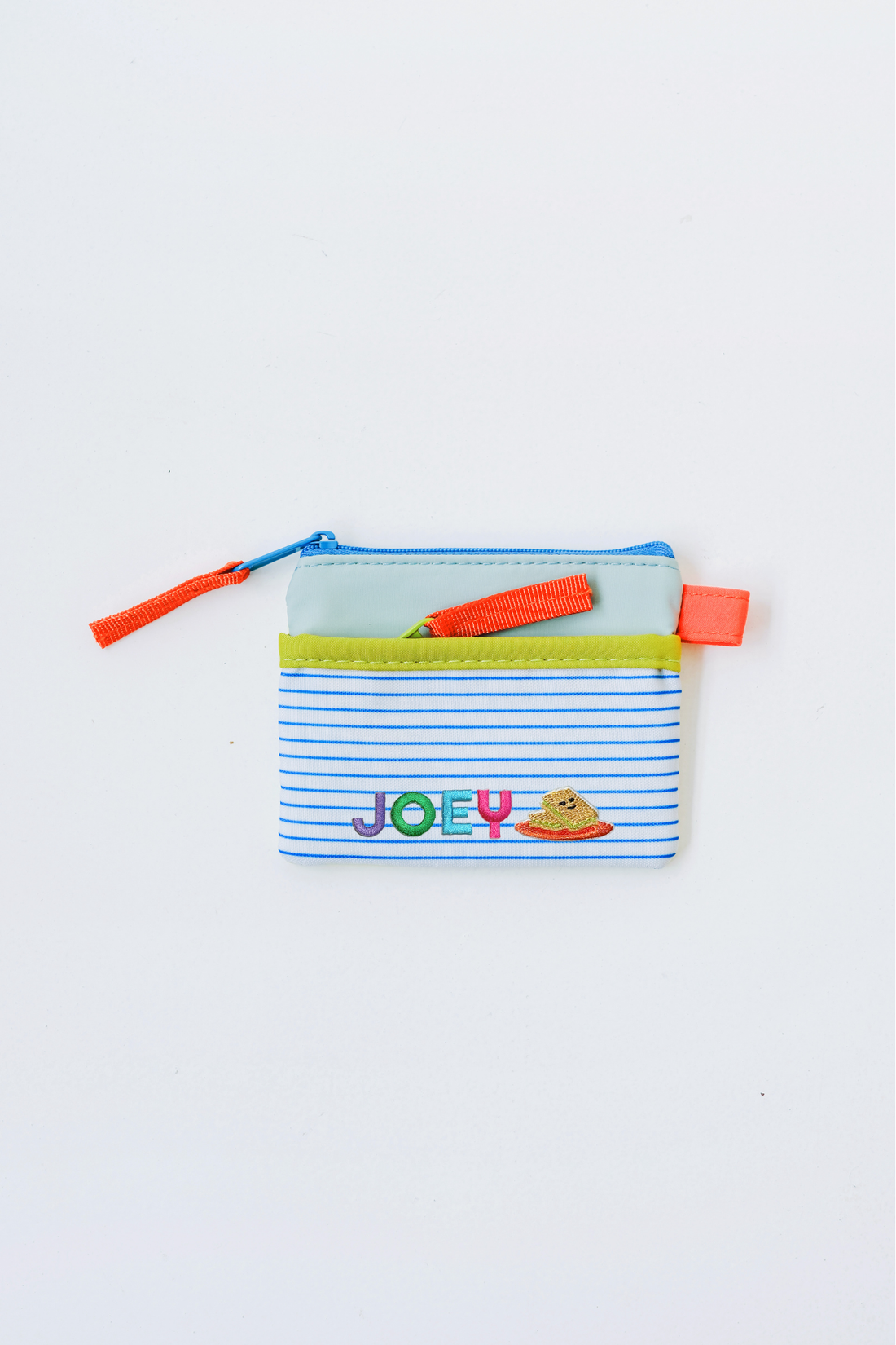 Personalisable Lemon Stripe Flat Pouch