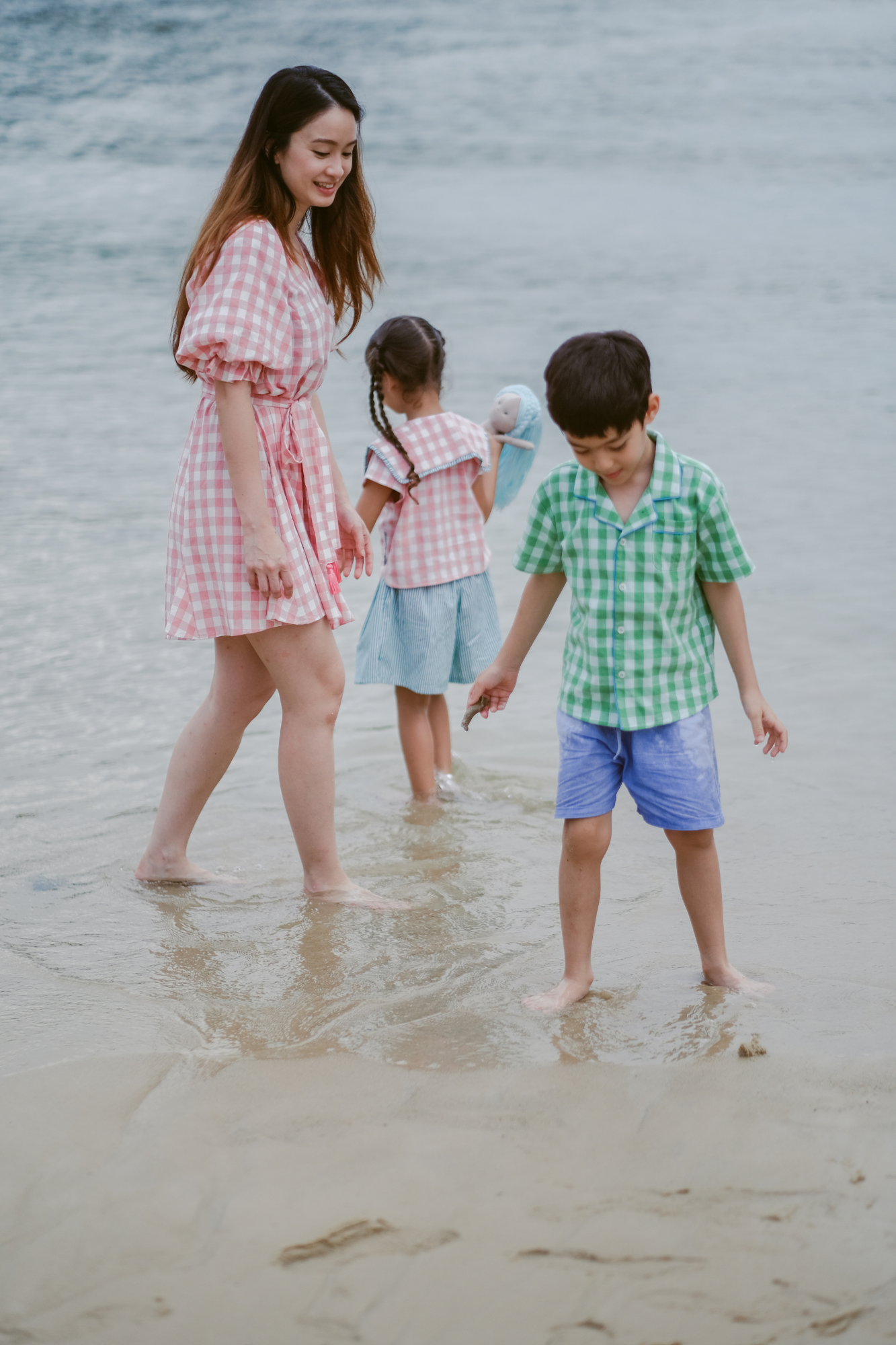 Pink Check Relaxed Mini Dress