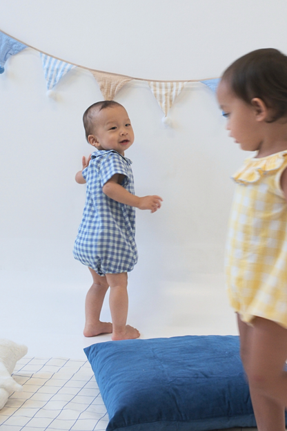 Blue Plaid Peter Pan Romper