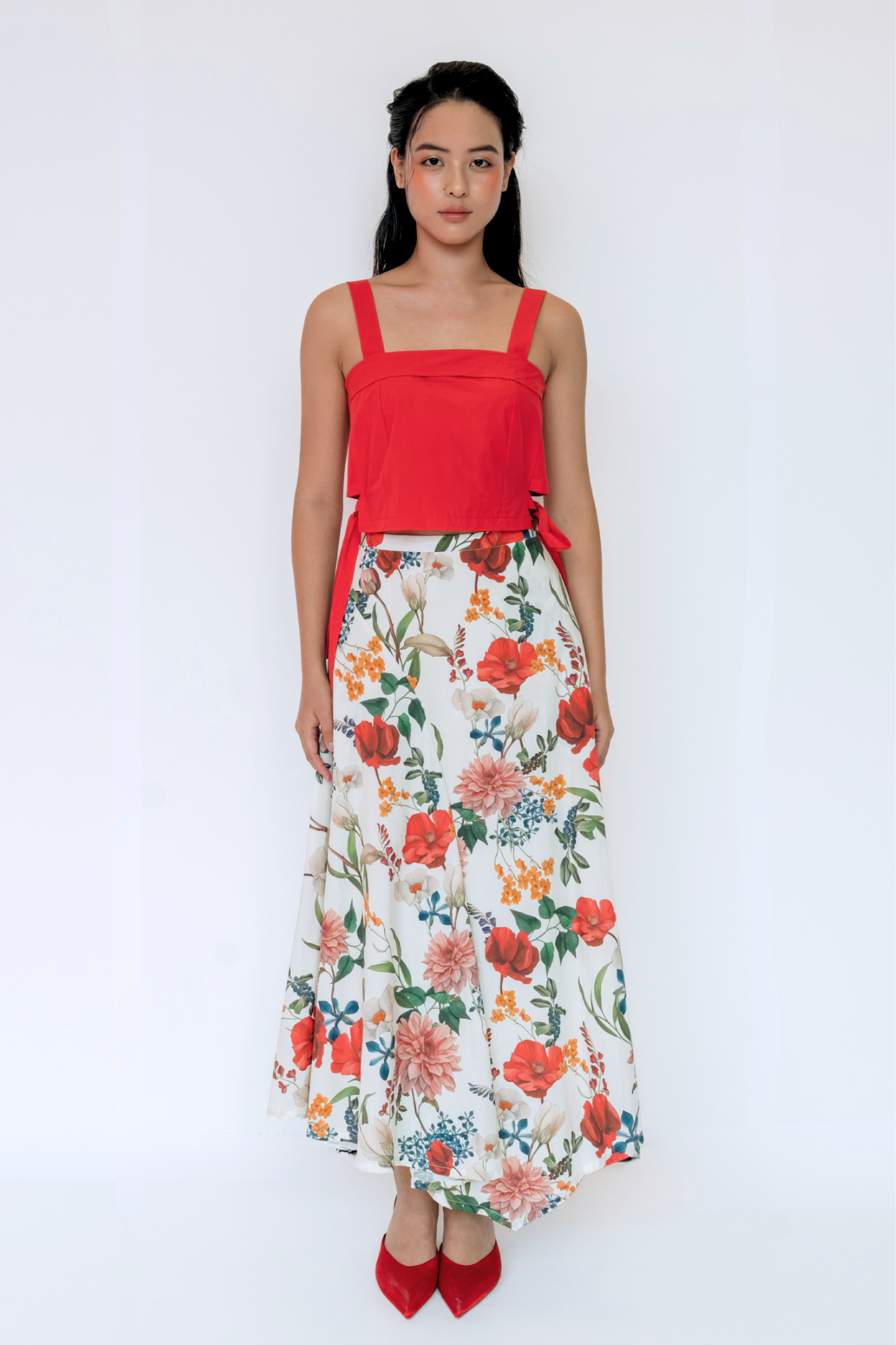 Poppy Garden Asymmetrical Skirt