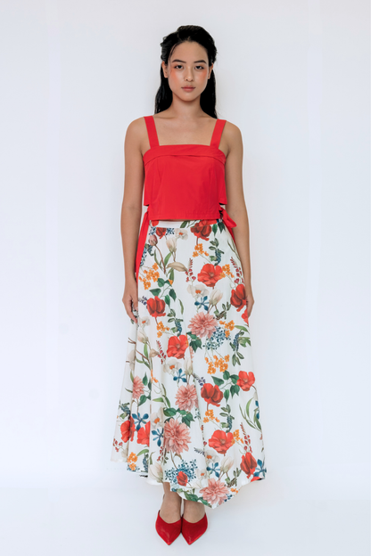 Poppy Garden Asymmetrical Skirt