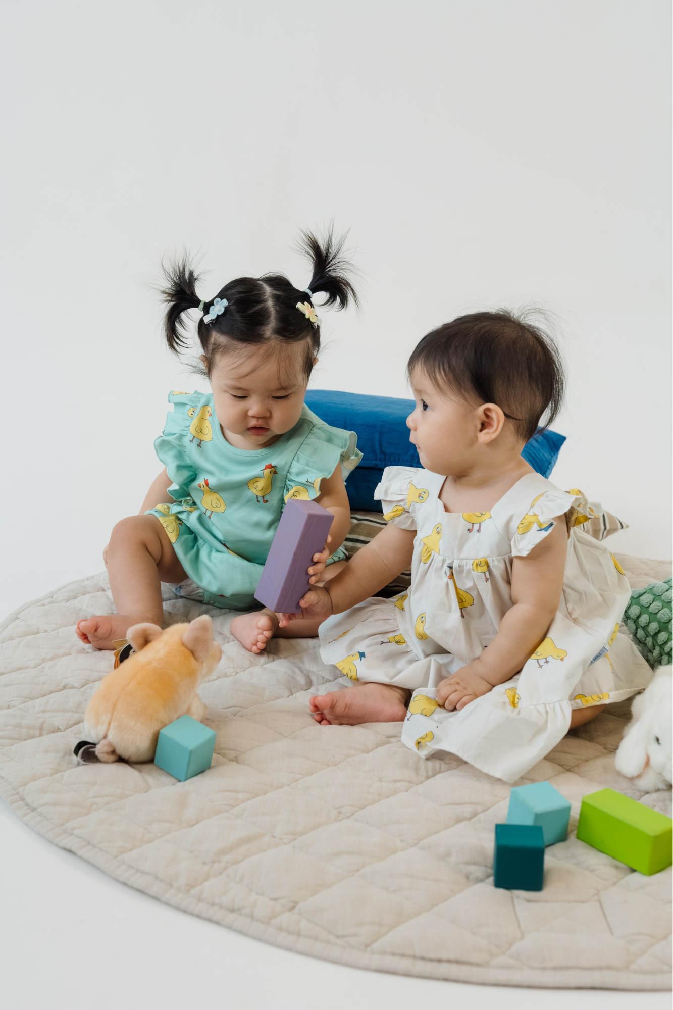 Chicks Cream Baby Ruffled Dress