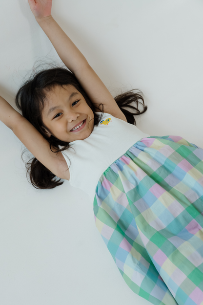 Lavender Plaid Splice Dress