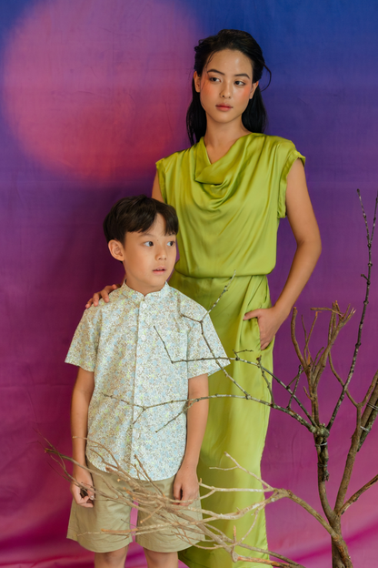 Chartreuse Cowl Neck Dress