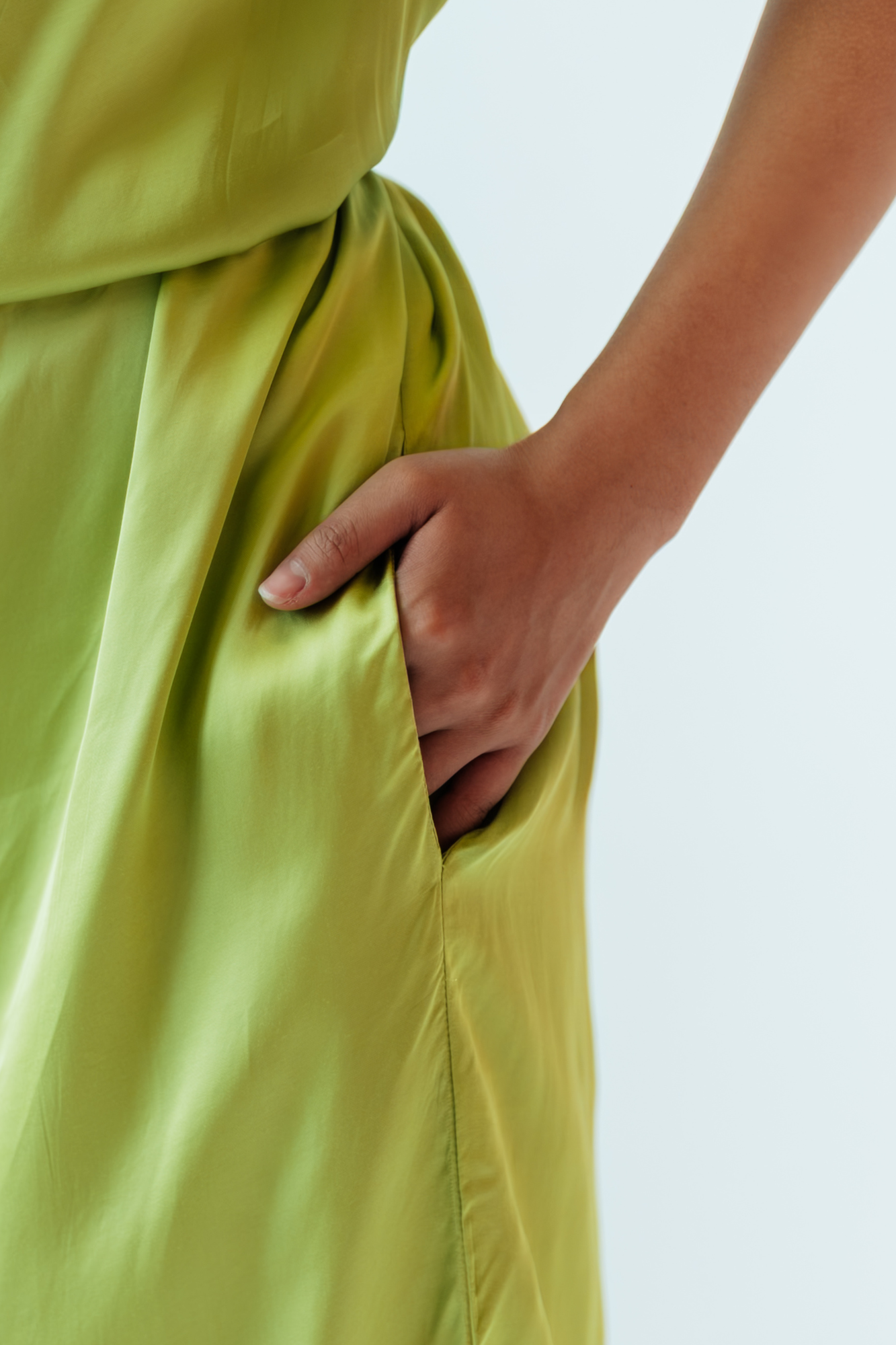 Chartreuse Cowl Neck Dress