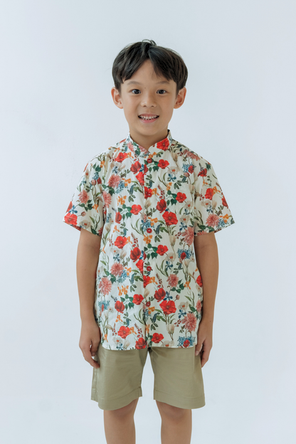 Poppy Garden Mandarin Shirt